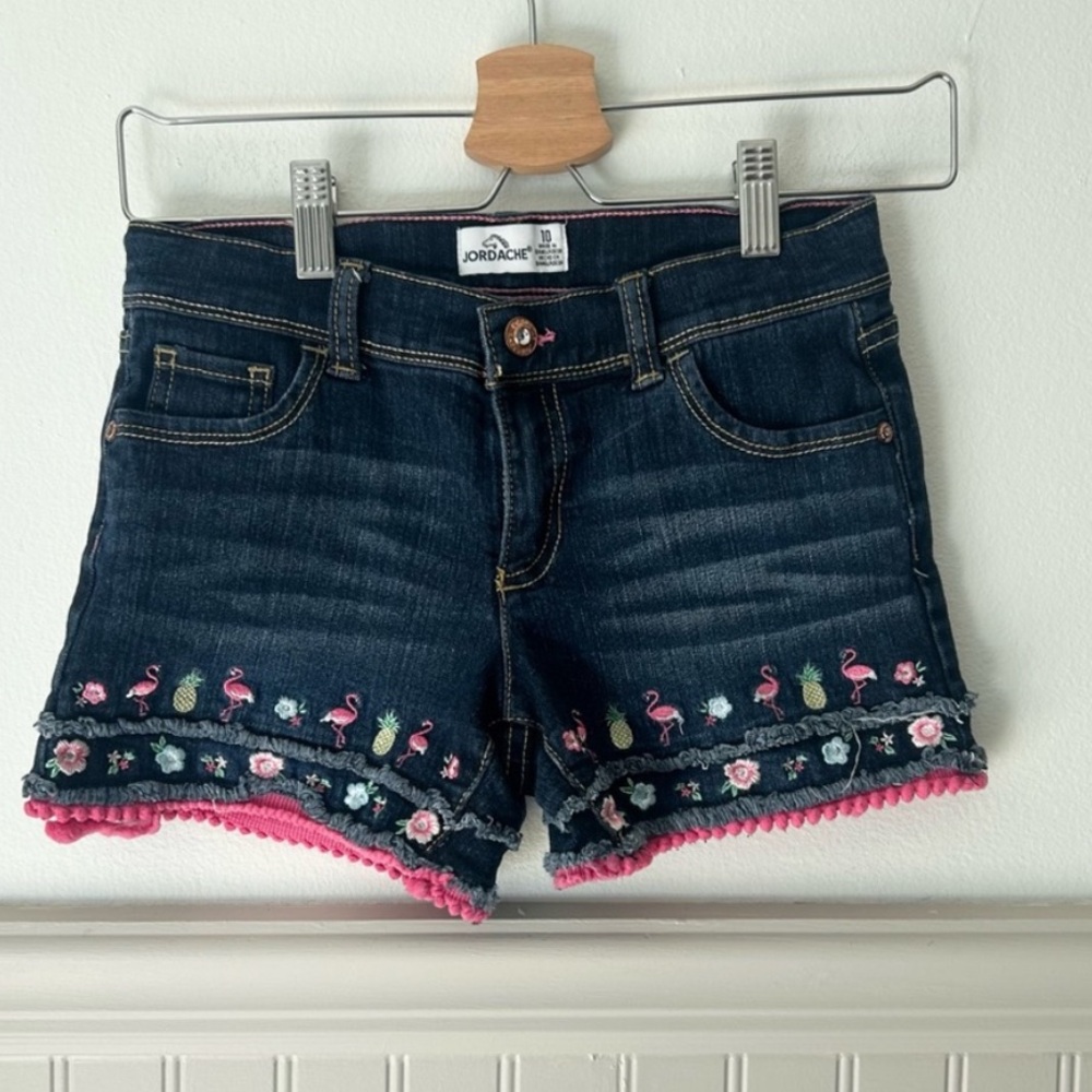 Jordache Embroidered Kids Jean Shorts Size 10